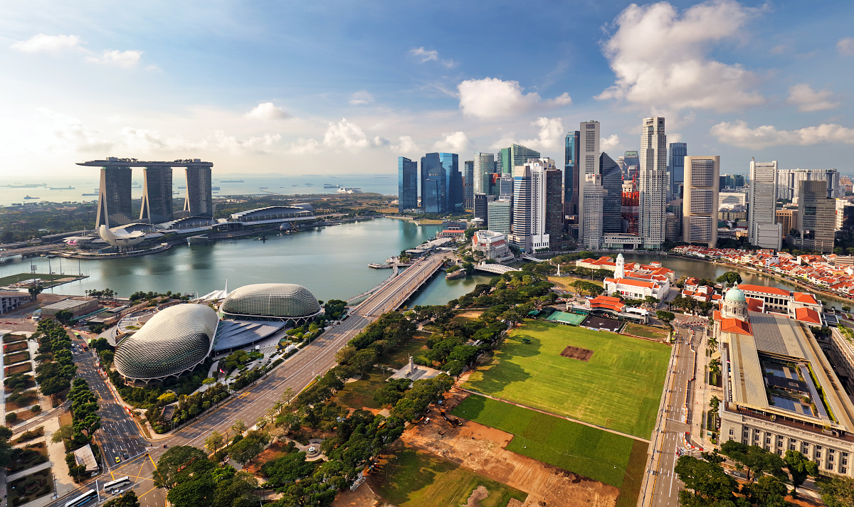 Aerial view of Singapore city