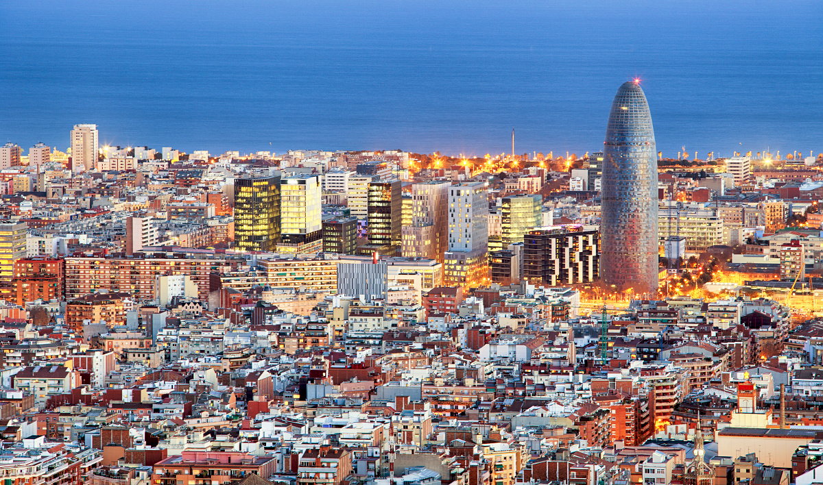 Barcelona skyline with Torre Agbar 