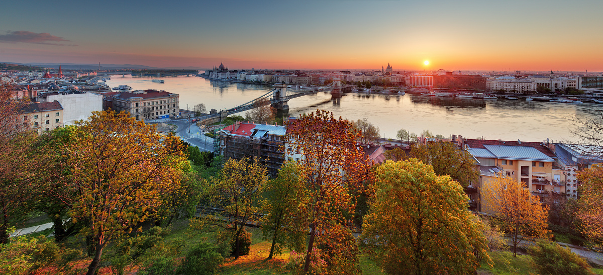 Budapest cityscape at sunrise