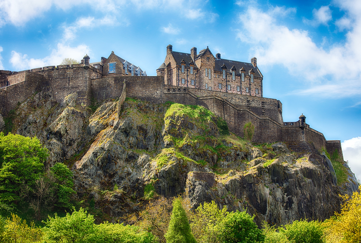 Castle hill in Edinburgh