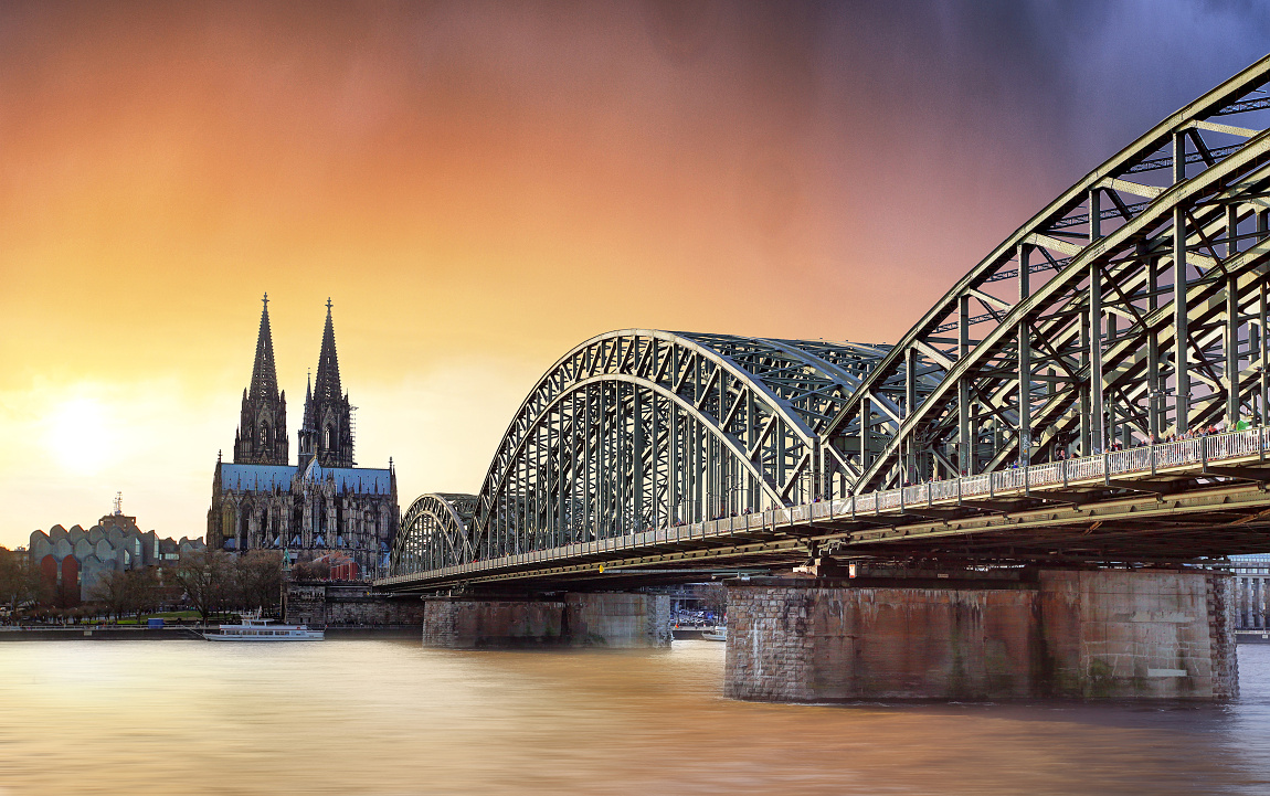 Cologne at sunset, Germany