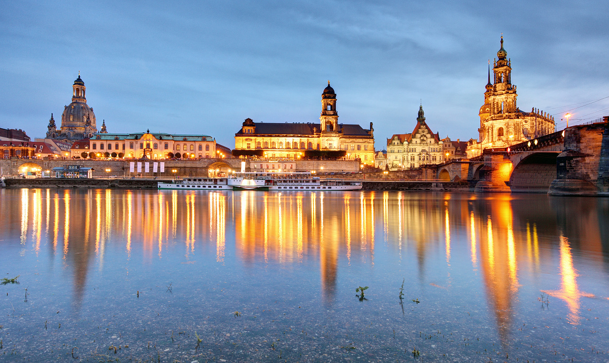 Dresden skyline on the Elbe
