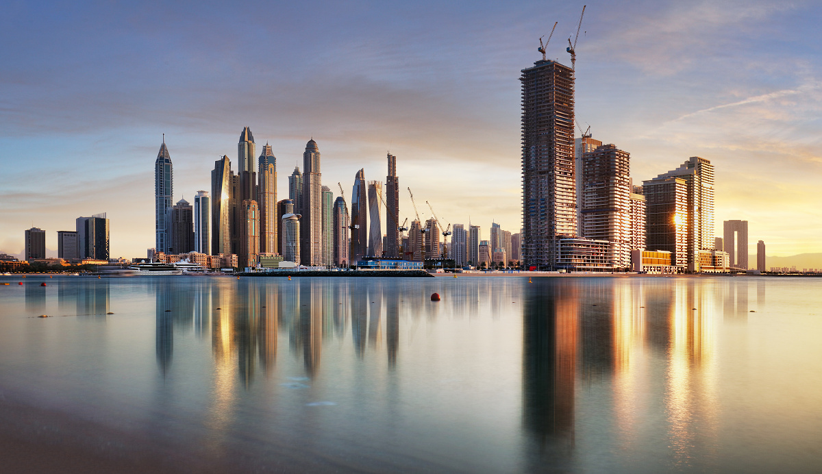 Dubai skyline Marina from Jumeirah
