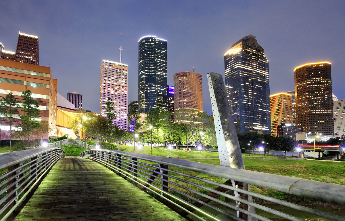 Houston at night, Texas