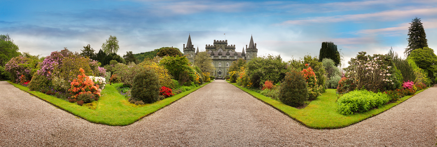 Inveraray castle and garden - panorama