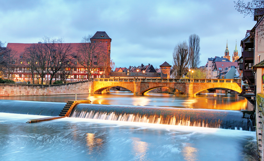 Nuremberg with river Pegnitz
