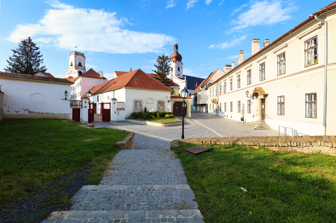 Old Győr city with church, Hungary