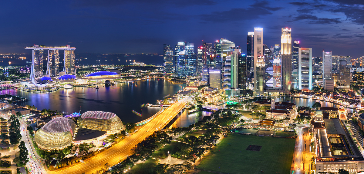 Panorama of Singapore skyline