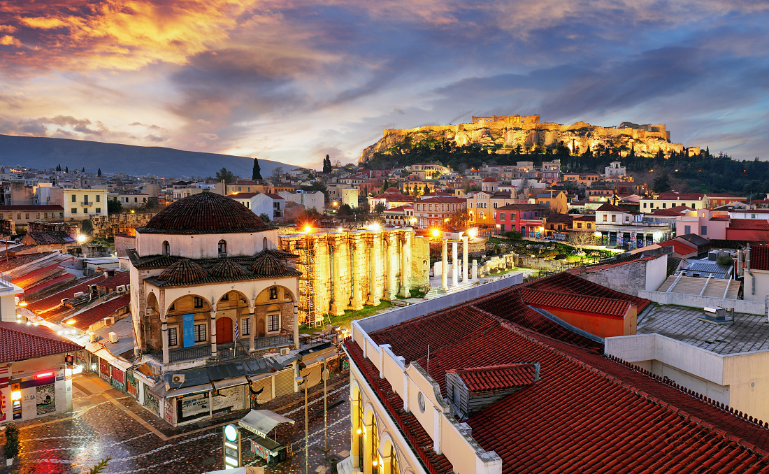 Panoramic view over old town of Athens