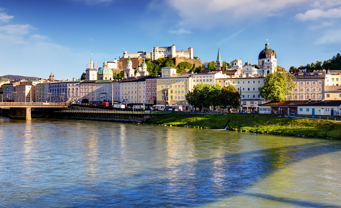 Salzburg castle with river Salzach