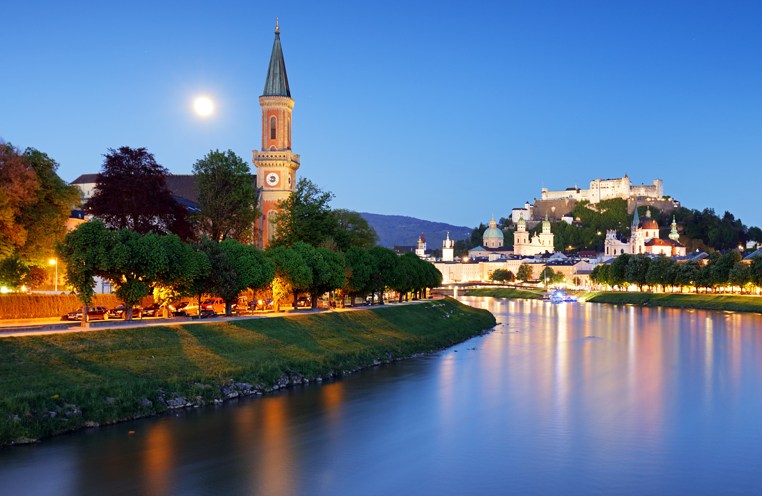 Salzburg with Salzach river