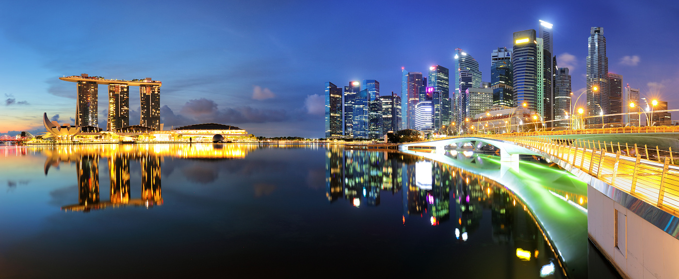 Singapore Marina bay at night,