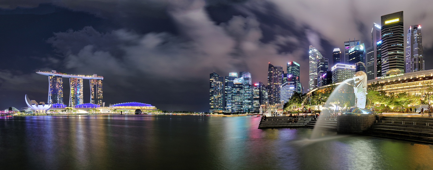 Singapore - Merlion at night