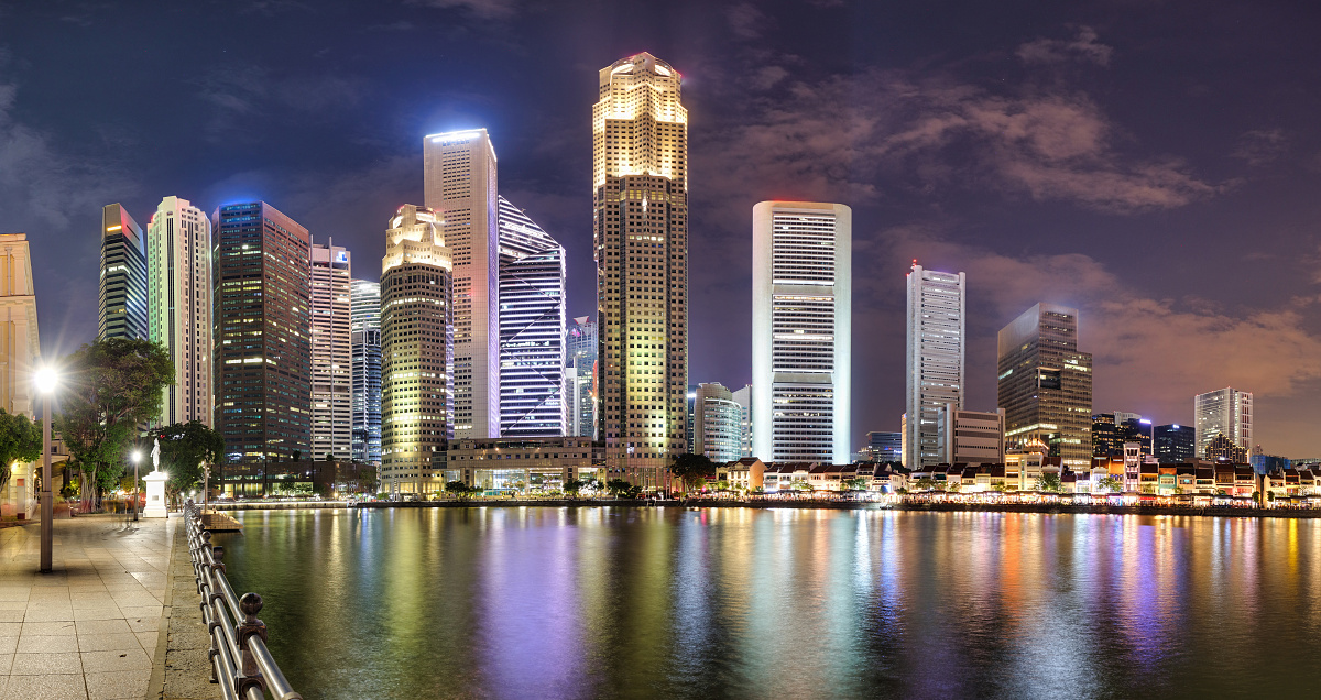 Singapore night city skyline 