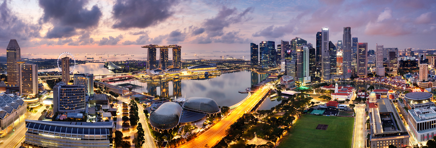 Singapore panorama at sunrise