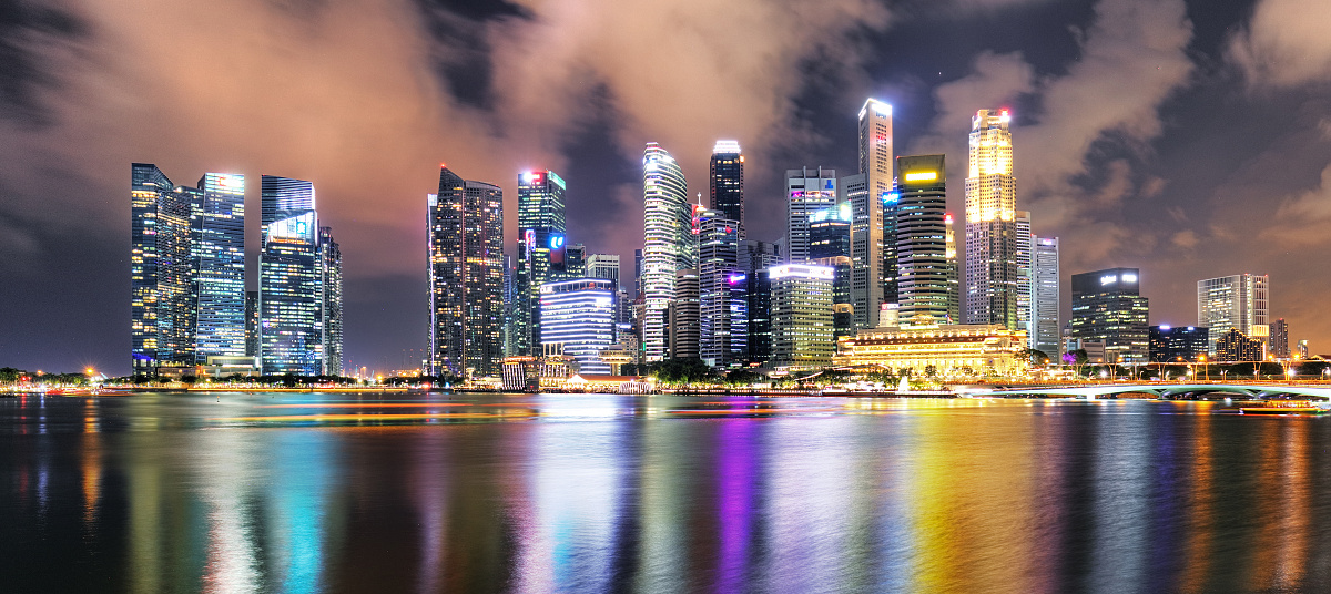 Singapore panorama skyline at night