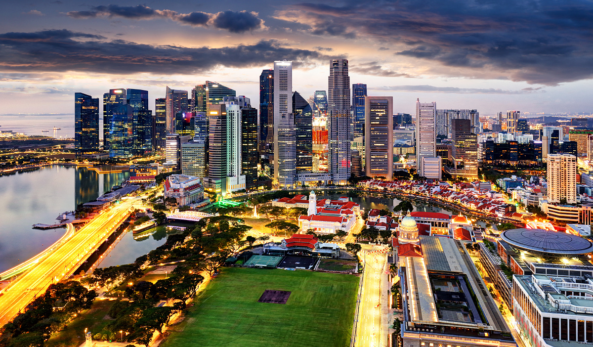 Singapore Skyline - aerial view