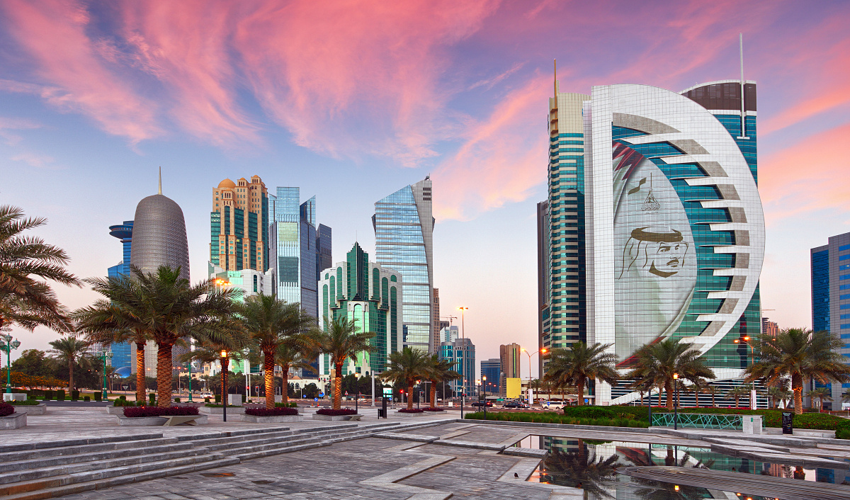 Skyline of West Bay and Doha City, Qatar