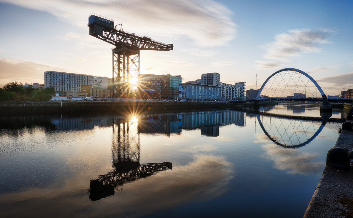 Sunrise in Glasgow with Clyde Arc