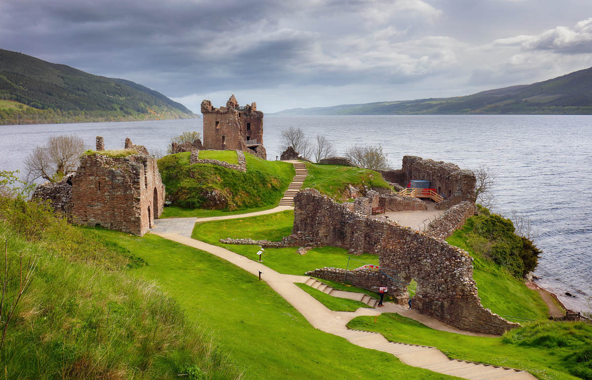 Urquhart Castle And Loch Ness In Scotland