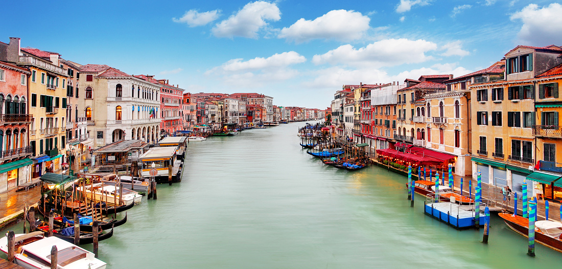Venice from Rialto bridge and Grand Canal