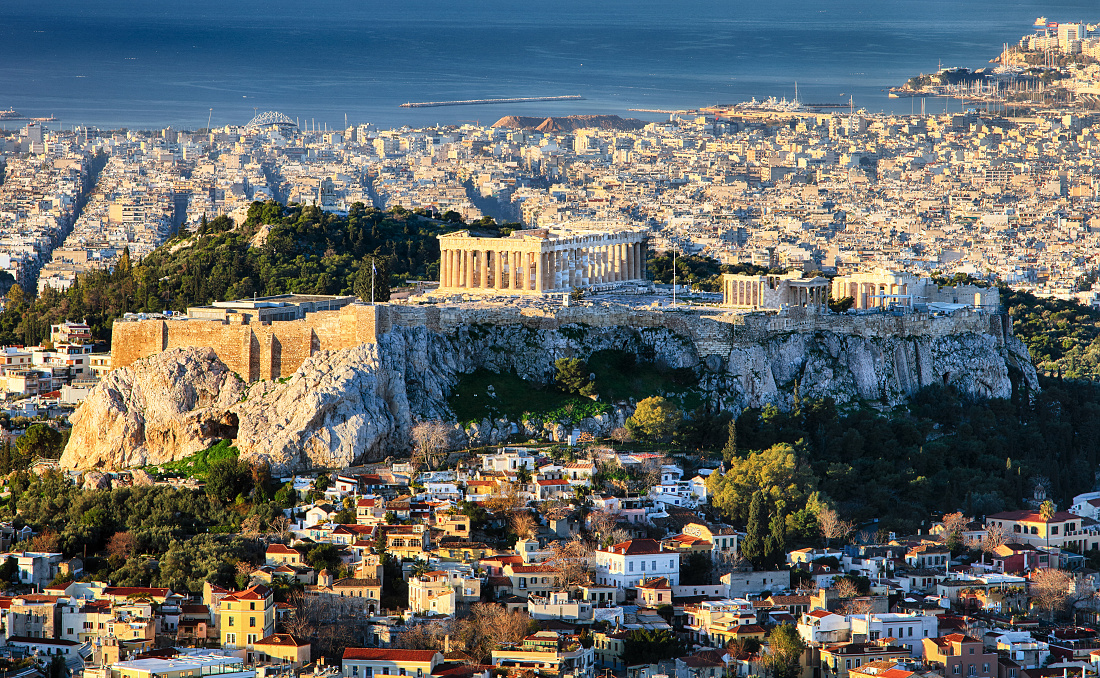 View over Athens with Acropolis