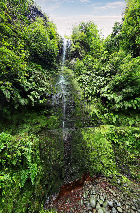 Waterfall in Levada Caldeirao Verde