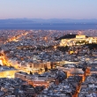 Athens skyline at night with acropolis