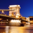 Chain Bridge in Budapest in evening.