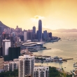 Dramatic sunrise of Hong Kong