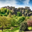 Edinburgh Castle with green garden