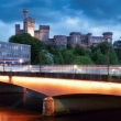 Inverness with bridge and castle at night