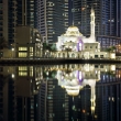 Mosque in Dubai Marina Promenade at night