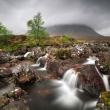 River Etive waterfall in highlands of...