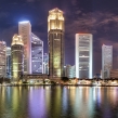 Singapore night city skyline