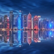Skyline of Doha at night