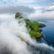 Tindholmur cliff in islands Vagar.